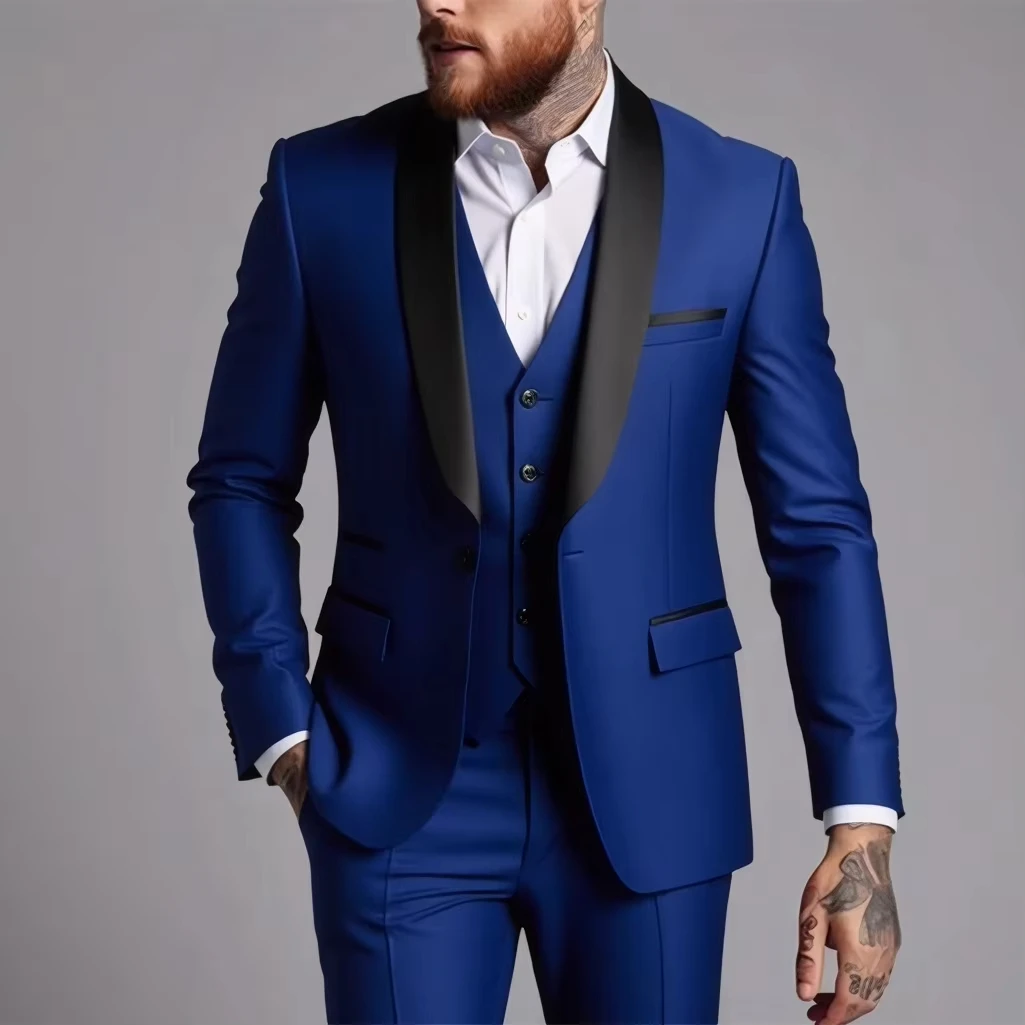 High-quality Fashionable and Stylish New Business Casual Suit Set For Men's Wedding Dress Suit Set Of Three Pieces