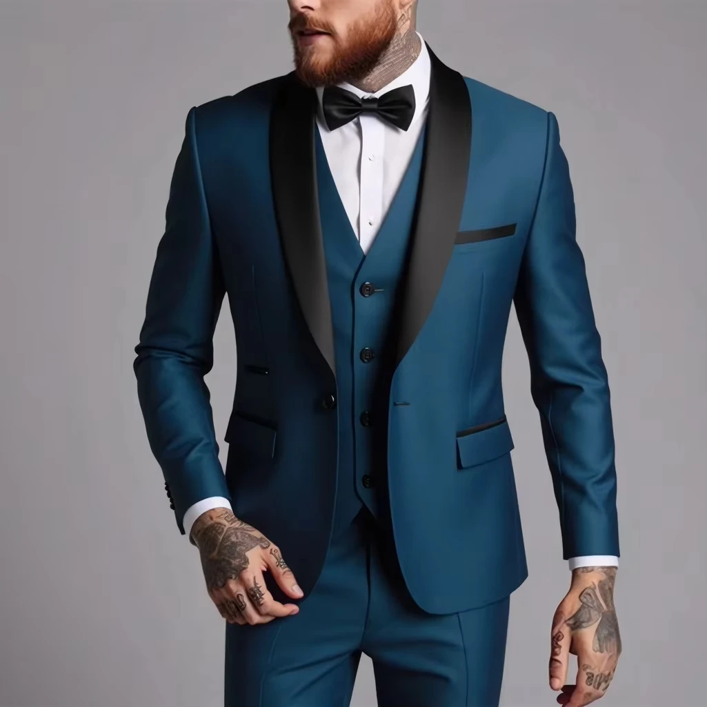 High-quality Fashionable and Stylish New Business Casual Suit Set For Men's Wedding Dress Suit Set Of Three Pieces
