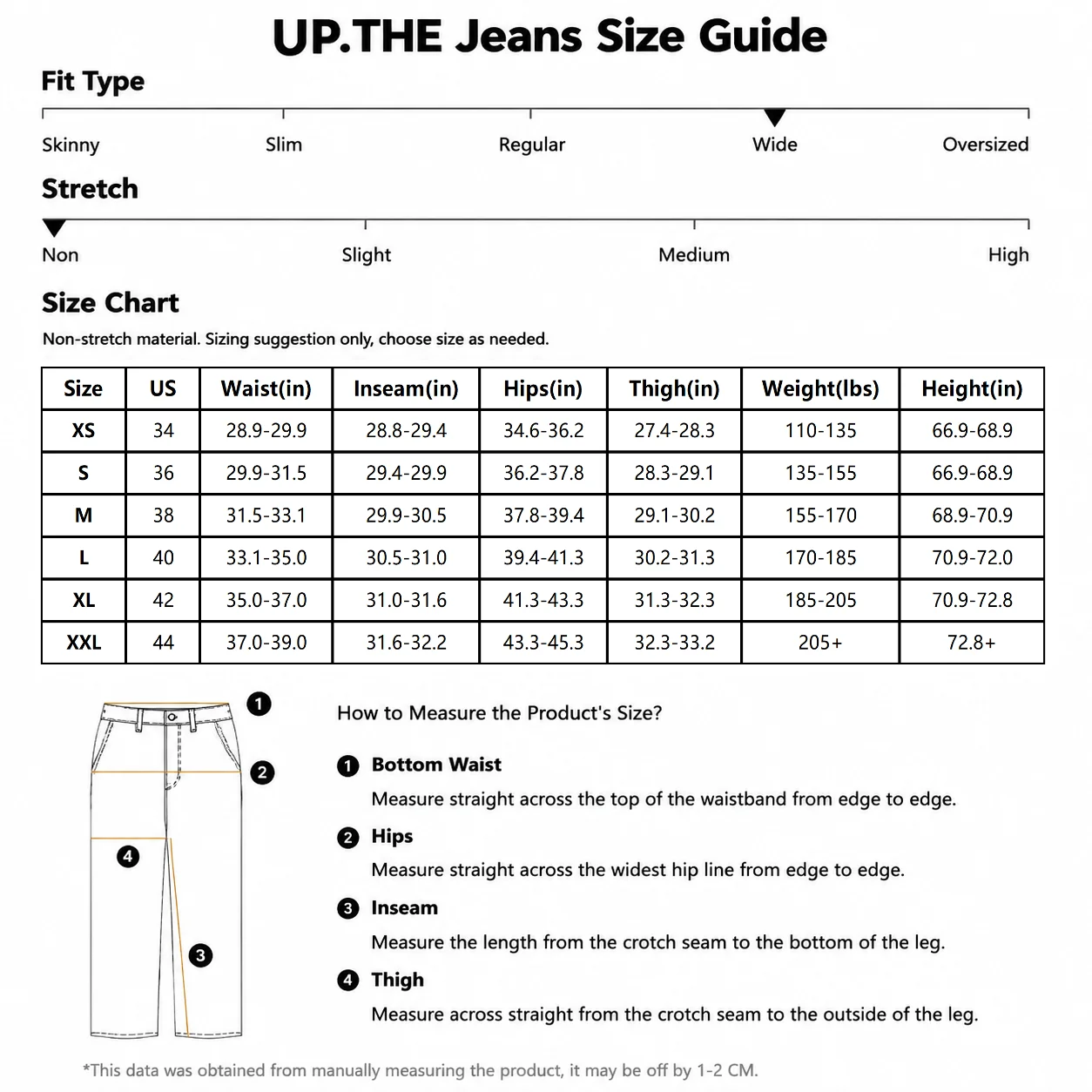 UP.THE Men Black Faded Baggy Wide Leg Jeans, Y2K Oversized Loose White Centipede Skeleton Print Denim Pants, Gothic Grunge Streetwear Trousers for Daily Outfits
