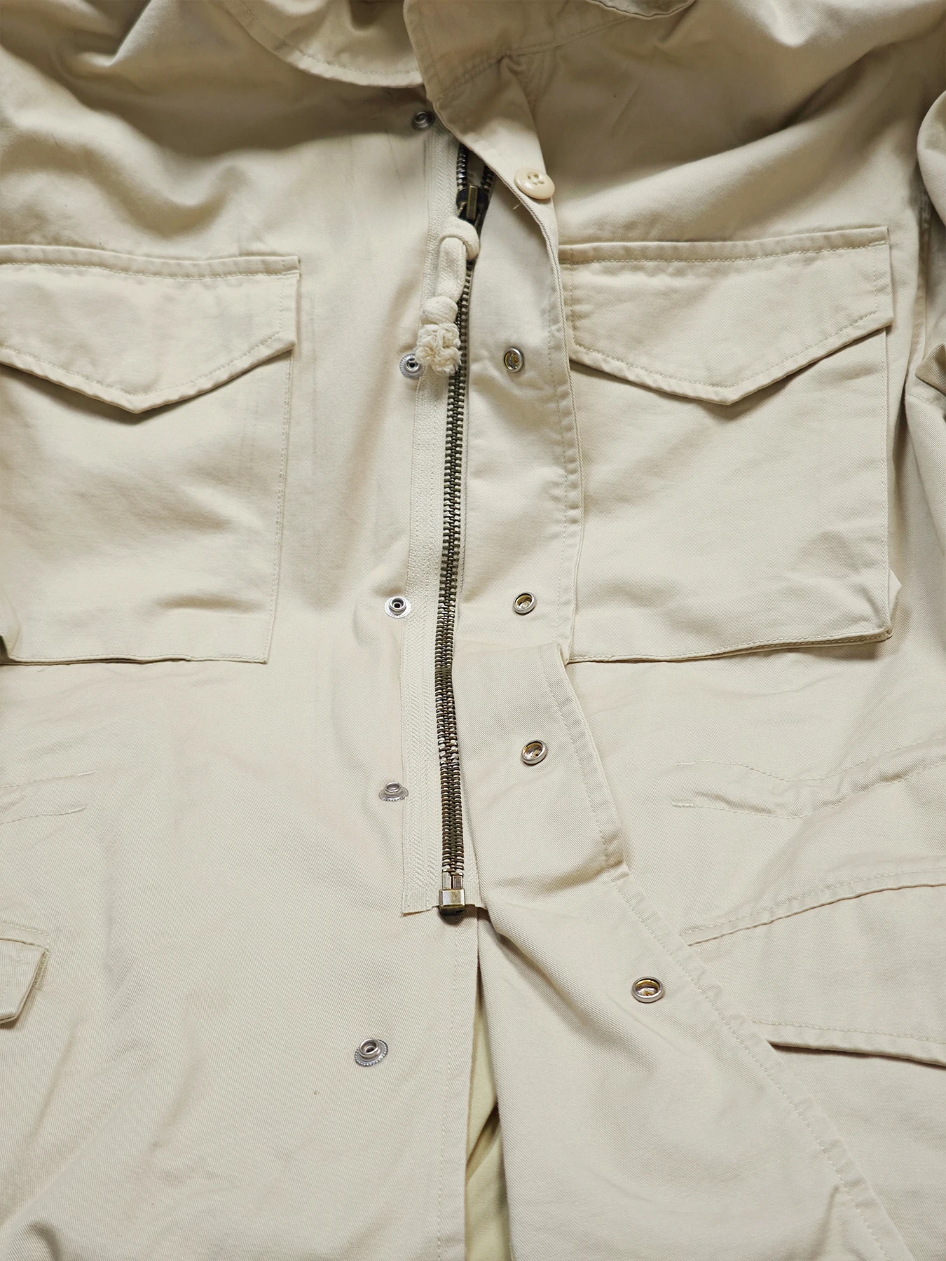 M65 Field Jacket, Men's Military Jacket, Retro Multi Pocket Collar Zipper Jacket, 100% Cotton