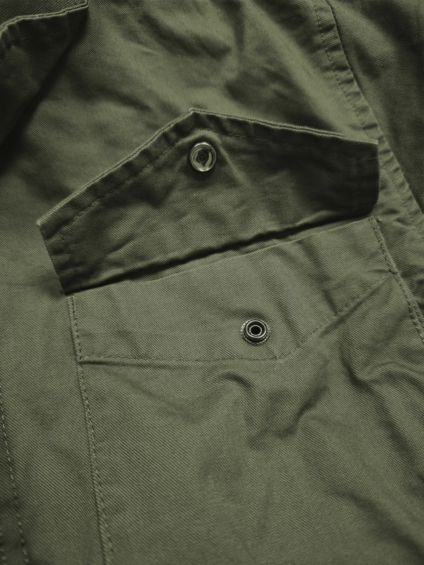 M65 Field Jacket, Men's Military Jacket, Retro Multi Pocket Collar Zipper Jacket, 100% Cotton