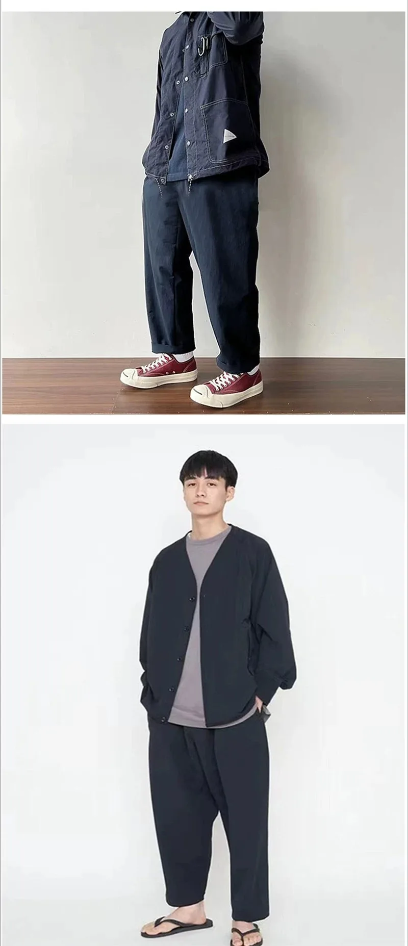 23SS Japanese Casual Loose Quick Drying Tapered Nine Point Casual Pants for Men and Women