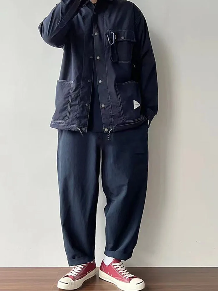23SS Japanese Casual Loose Quick Drying Tapered Nine Point Casual Pants for Men and Women
