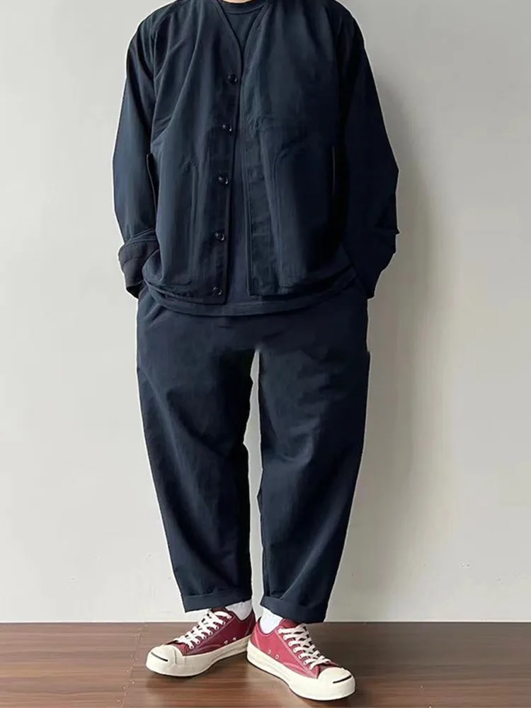 23SS Japanese Casual Loose Quick Drying Tapered Nine Point Casual Pants for Men and Women