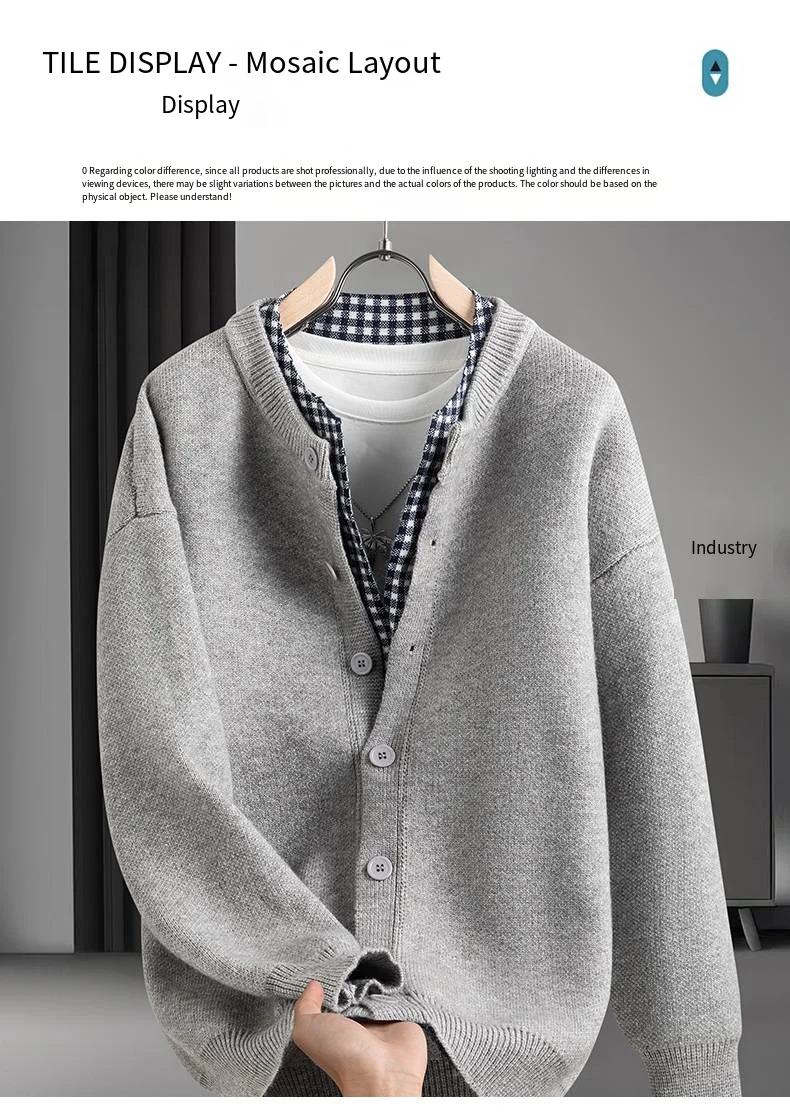 High Quality Man Long Sleeved Knitted Cardigan Round Neck Button Autumn Winter New Cardigan Jacket Fashion Versatile Menswear
