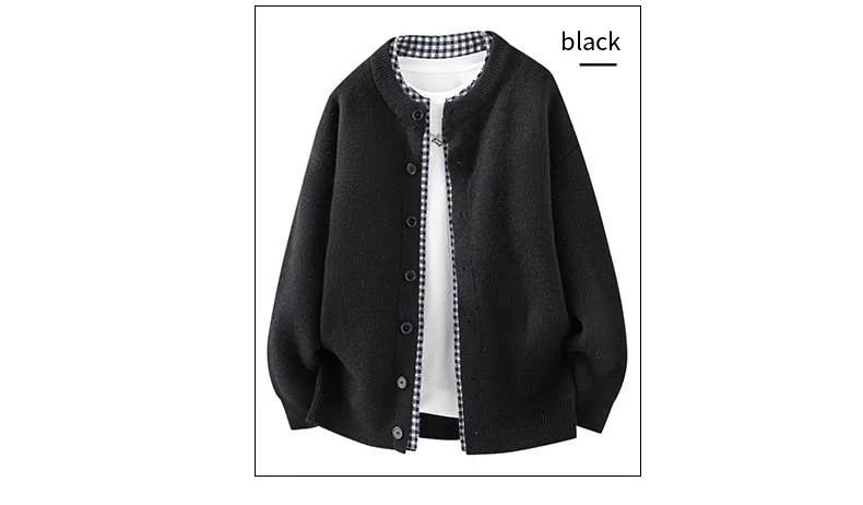 High Quality Man Long Sleeved Knitted Cardigan Round Neck Button Autumn Winter New Cardigan Jacket Fashion Versatile Menswear