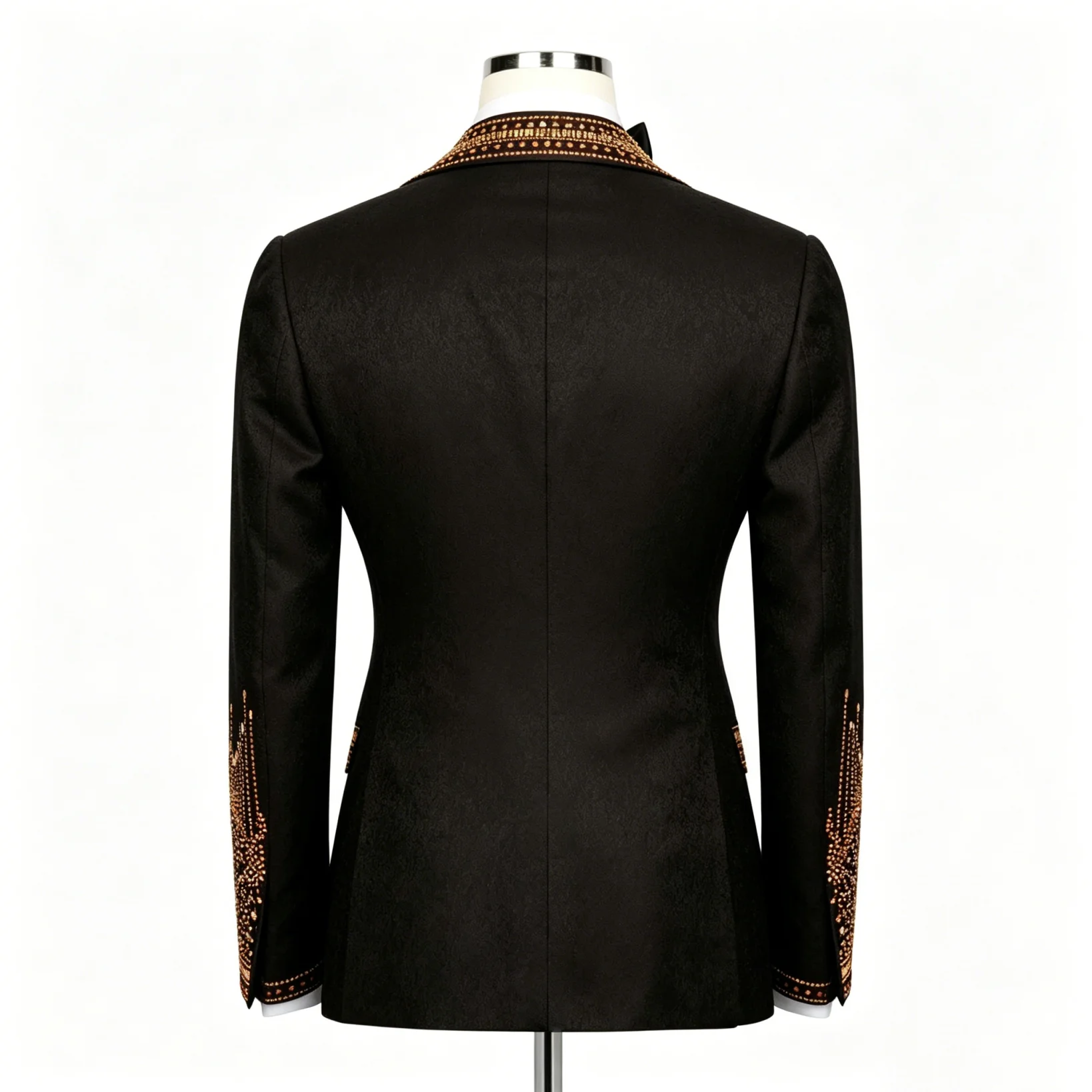 Customized Luxury Men Suits Diamond 2 Pieces Sets Single-Breasted Ropa Hombre Peaked Lapel Groom Tuxedos Male Party Prom B