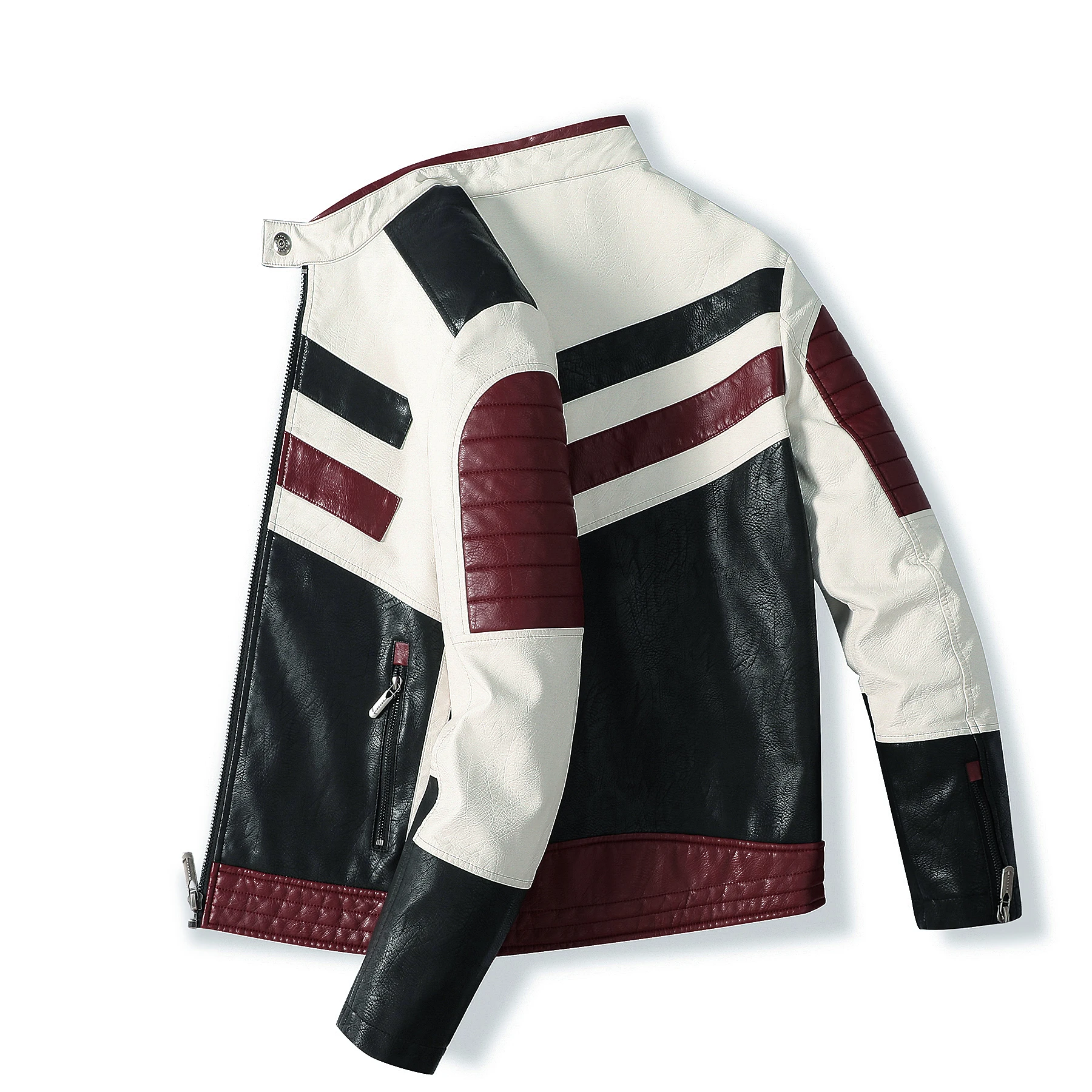 Men's PU Leather Coat Thickened Biker Jacket