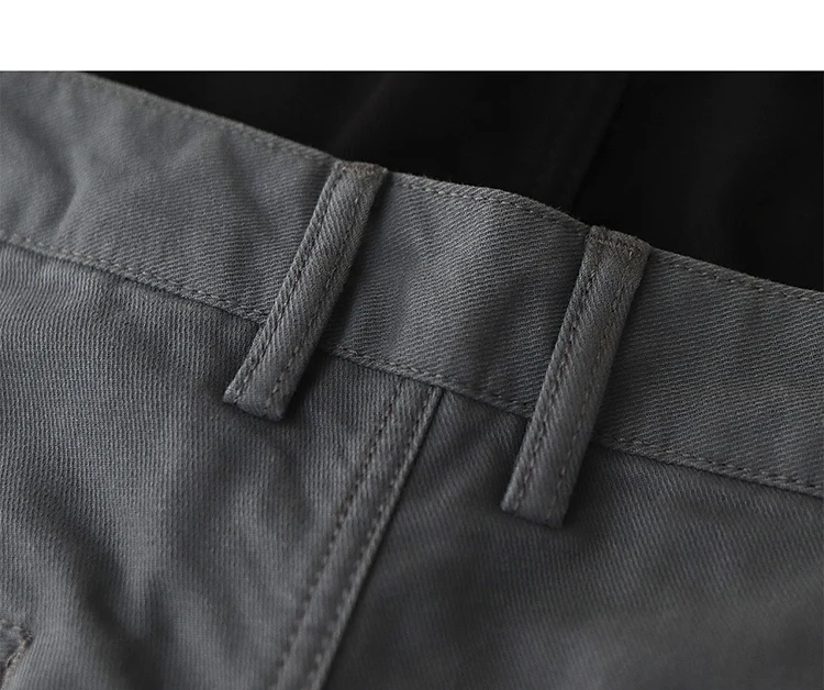 Straight pants American casual Chino cargo retro simple beige white khaki cotton casual pants for men