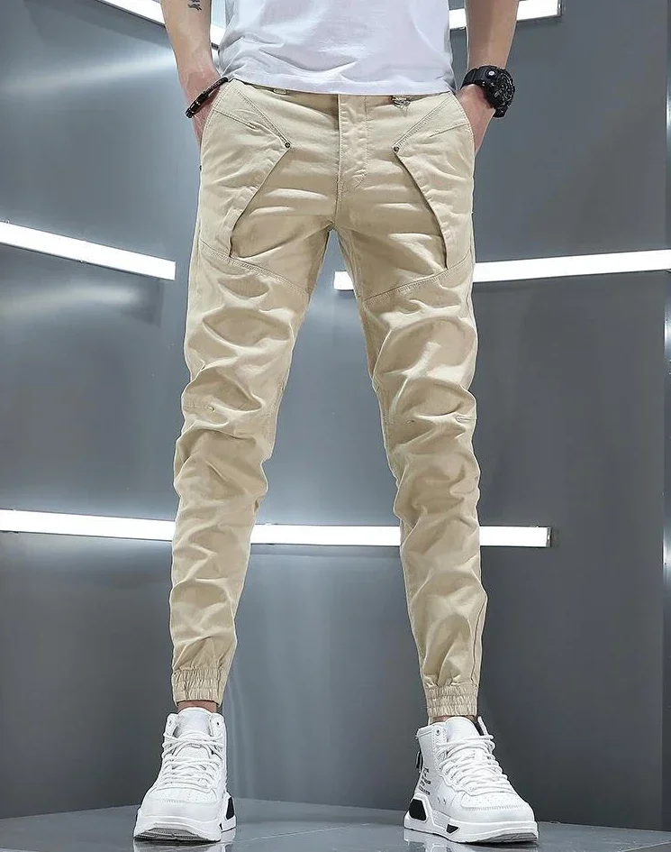 Stretch Slim Men's Cargo Pants Skinny Male Trousers Cotton Y2k Vintage Luxury Fashion Harajuku Korean Style Techwear Cheap Baggy