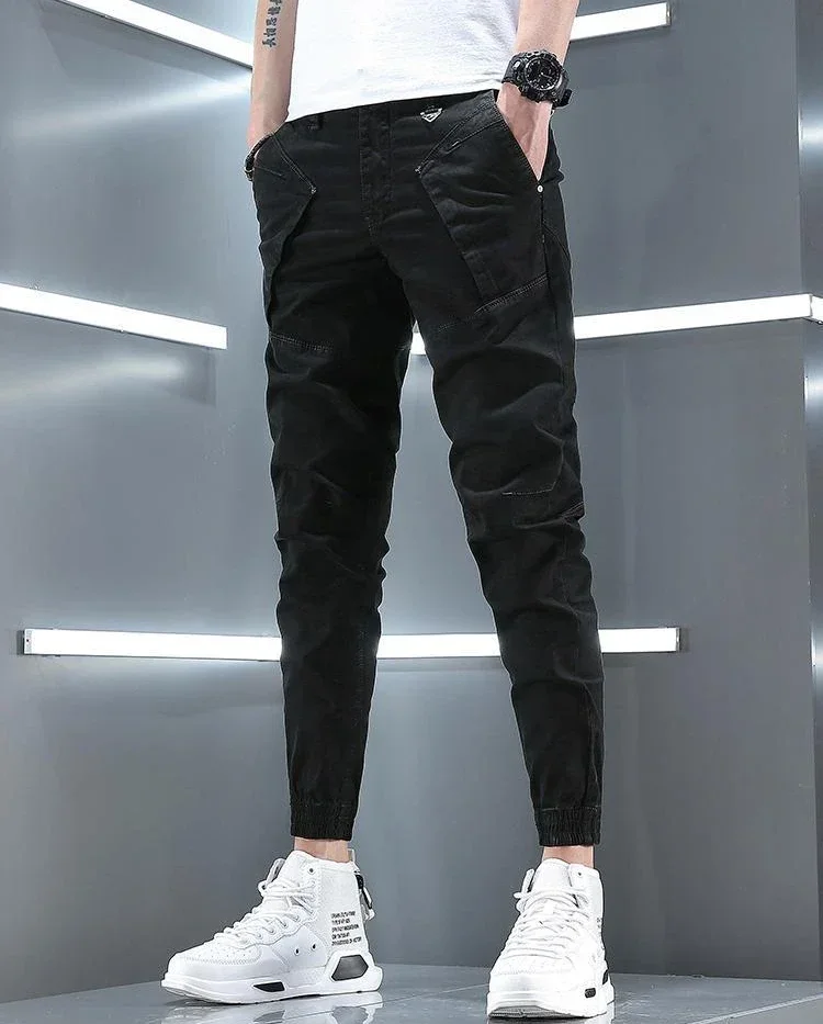 Stretch Slim Men's Cargo Pants Skinny Male Trousers Cotton Y2k Vintage Luxury Fashion Harajuku Korean Style Techwear Cheap Baggy