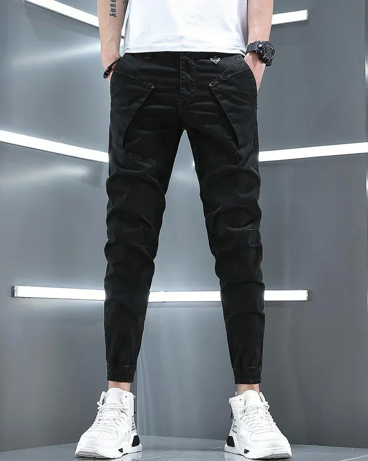 Stretch Slim Men's Cargo Pants Skinny Male Trousers Cotton Y2k Vintage Luxury Fashion Harajuku Korean Style Techwear Cheap Baggy