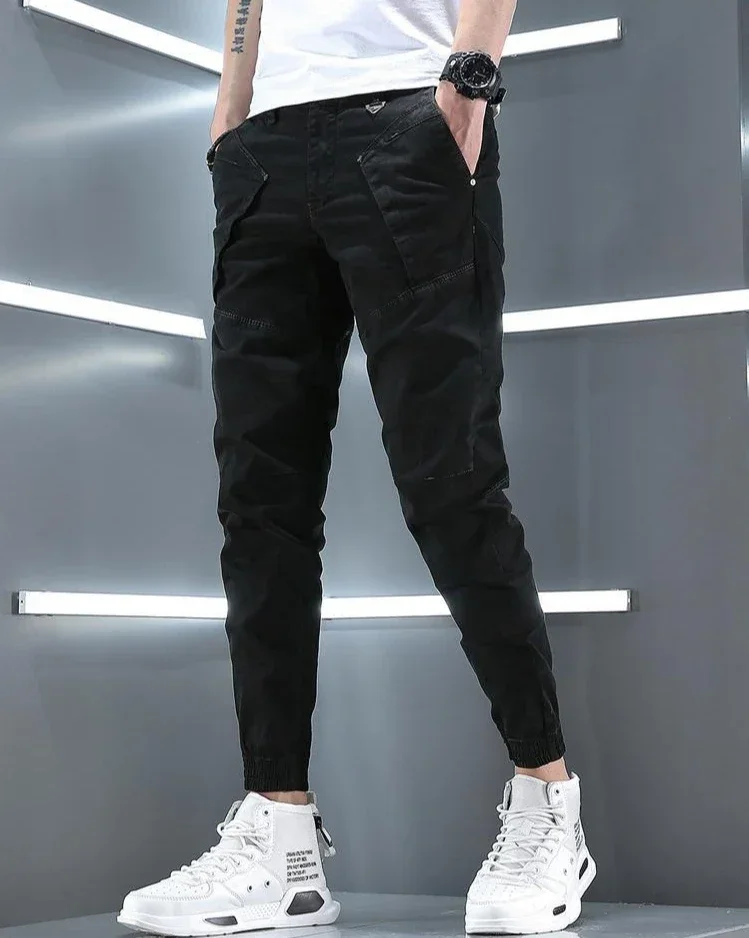 Stretch Slim Men's Cargo Pants Skinny Male Trousers Cotton Y2k Vintage Luxury Fashion Harajuku Korean Style Techwear Cheap Baggy