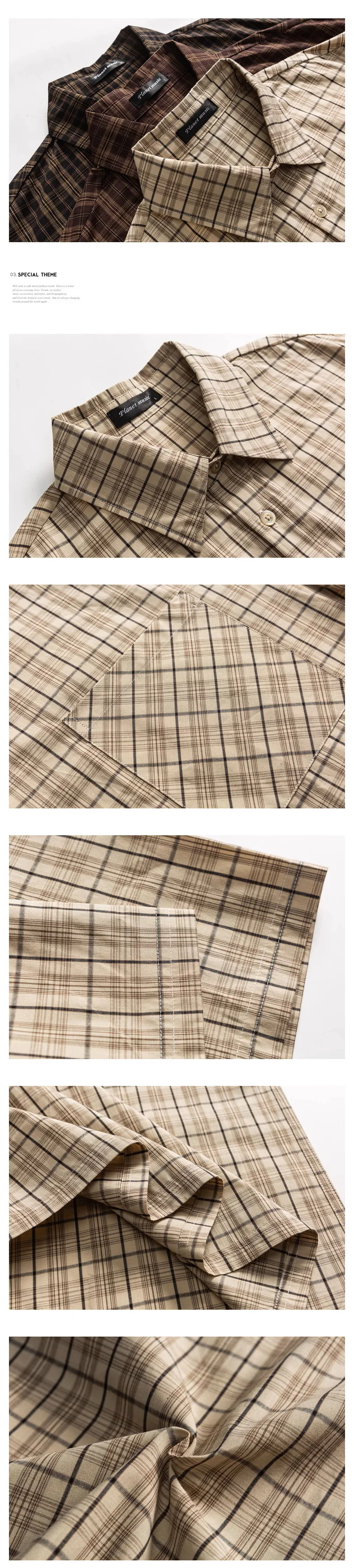 Summer Men Streetwear Fashion Vintage Pure Cotton Plaid Loose Casual Oversize Short Sleeve Cargo Shirt Cityboy Blouses