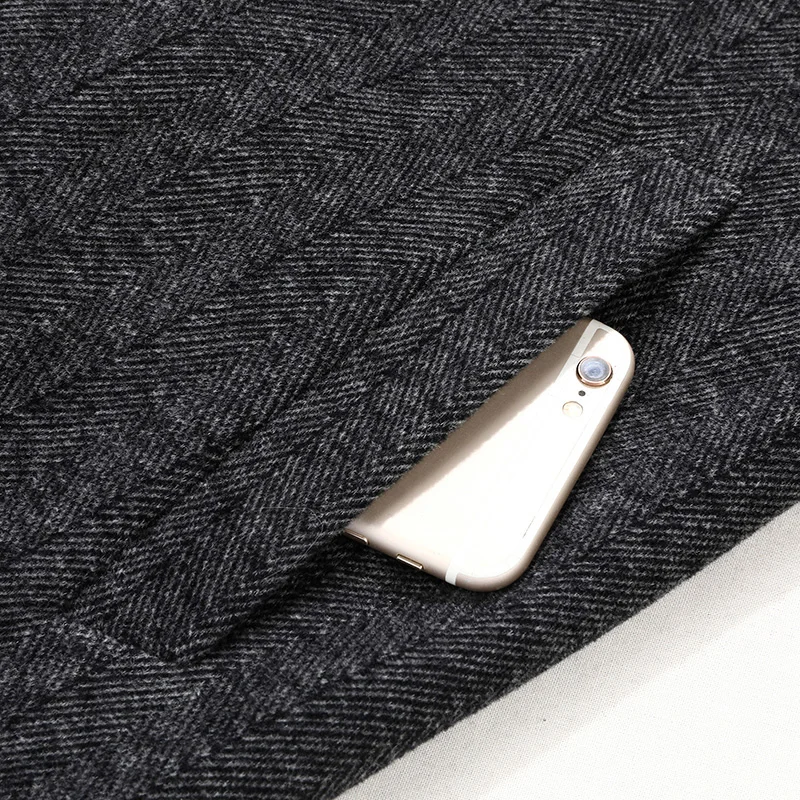 Mens Designer Knitted Wool Stretch Coat Casual Business Handsome Overcoat High Quality Fashion 2024