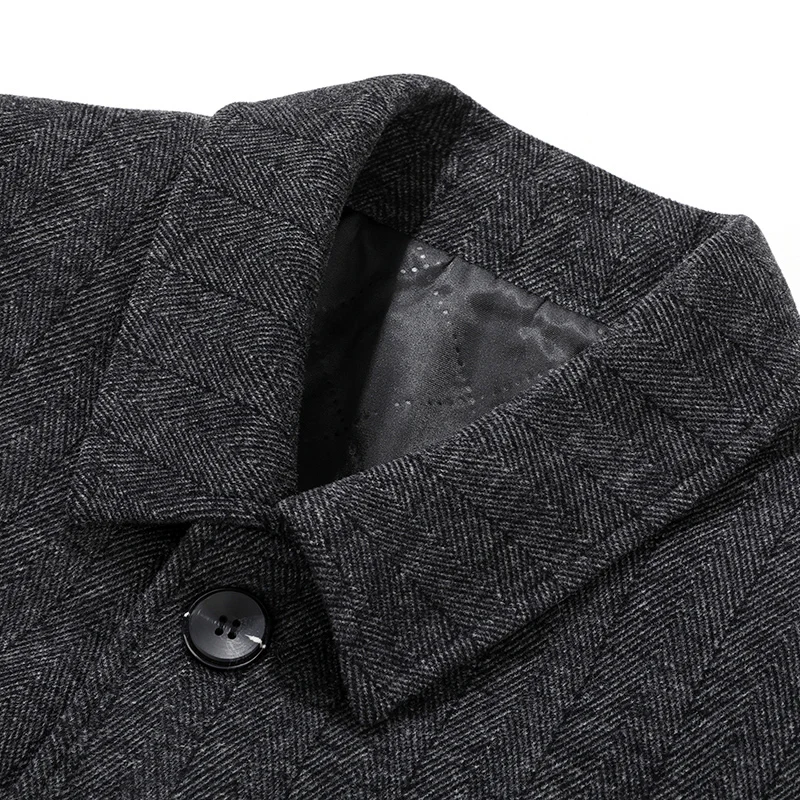 Mens Designer Knitted Wool Stretch Coat Casual Business Handsome Overcoat High Quality Fashion 2024