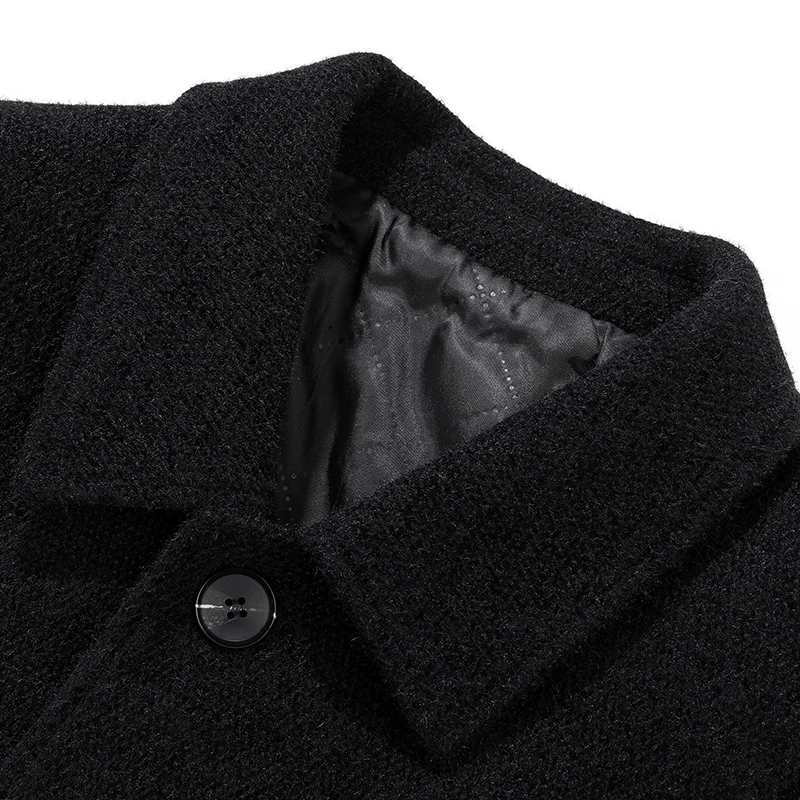 Mens Designer Knitted Wool Stretch Coat Casual Business Handsome Overcoat High Quality Fashion 2024