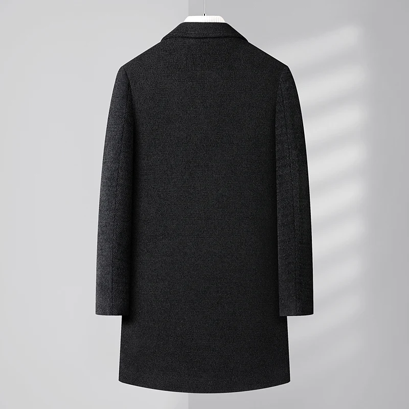 Mens Designer Knitted Wool Stretch Coat Casual Business Handsome Overcoat High Quality Fashion 2024