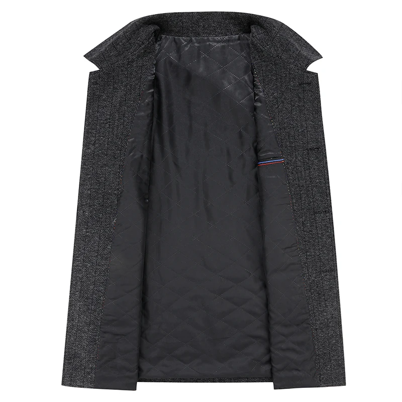 Mens Designer Knitted Wool Stretch Coat Casual Business Handsome Overcoat High Quality Fashion 2024