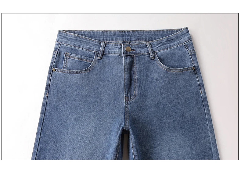 OUSSYU Brand Classic Retro Men's Jeans Loose Straight Denim Pants Work Streetwear Baggy Stretch Business All Seasons Trousers