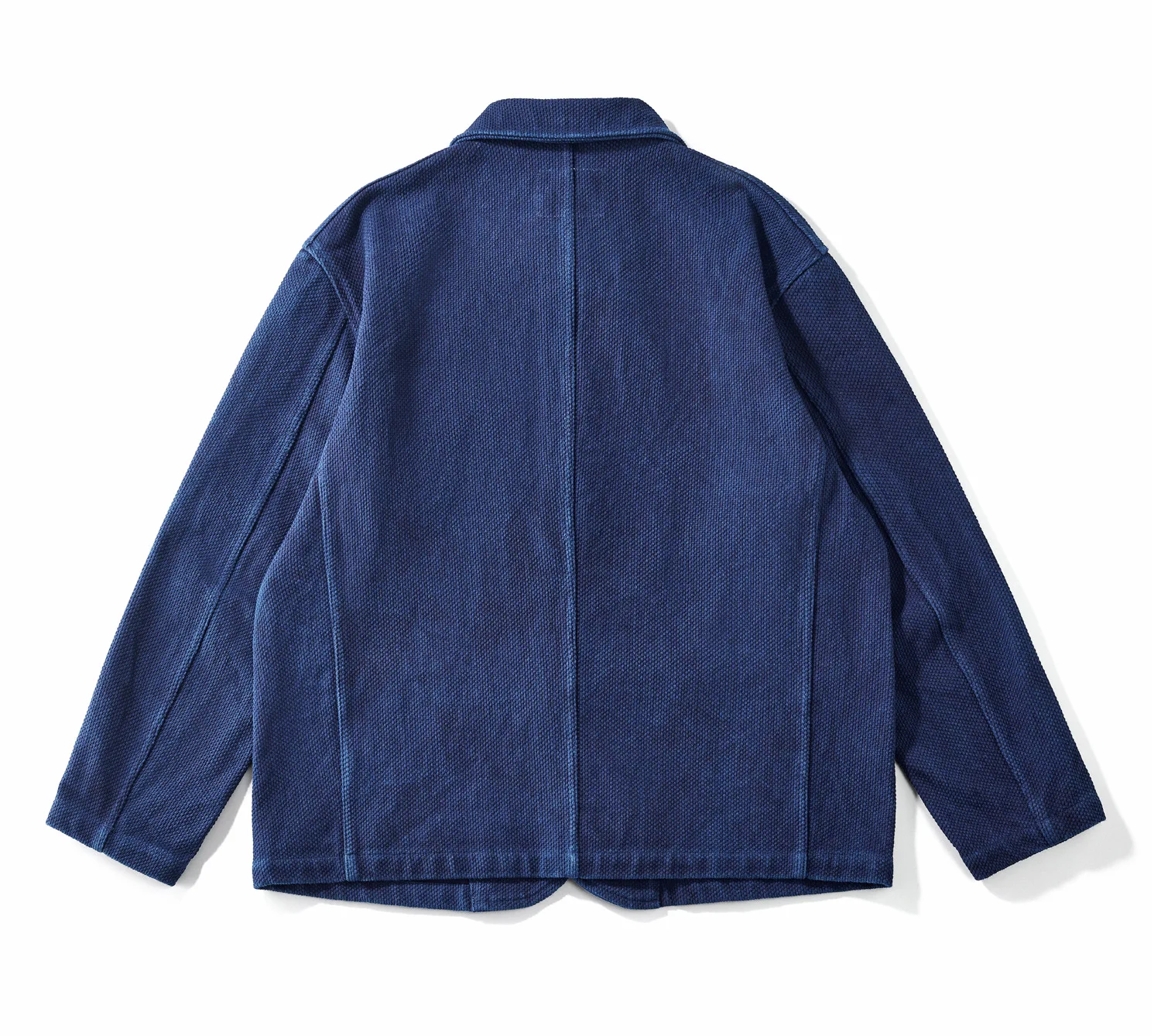 Heavy Weight Indigo Jacket Men Autumn Winter Vintage Workwear Tooling Jacket Blue Dyed Kendo Fabric Multi-pocket Cardgian Coat