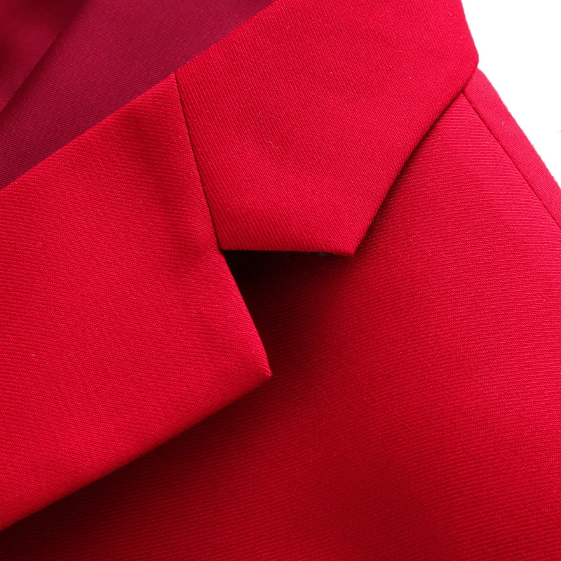 2026 Men's Red Suit 2-Piece Sets, Wedding Party Dress Coat and Pants Asian Size Terno Masculino Black White Blue Costume Homme