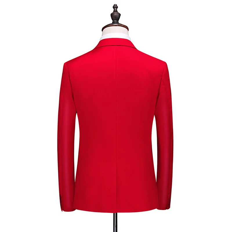 2026 Men's Red Suit 2-Piece Sets, Wedding Party Dress Coat and Pants Asian Size Terno Masculino Black White Blue Costume Homme
