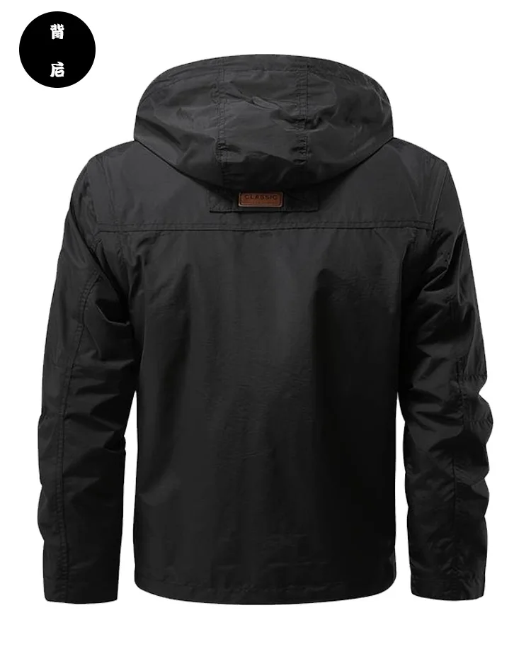 Men Outdoors Hooded Multiple Pockets Safari Style Jackets New Spring Autumn Male Traveling Windproof Waterproof Jackets Coats 5X
