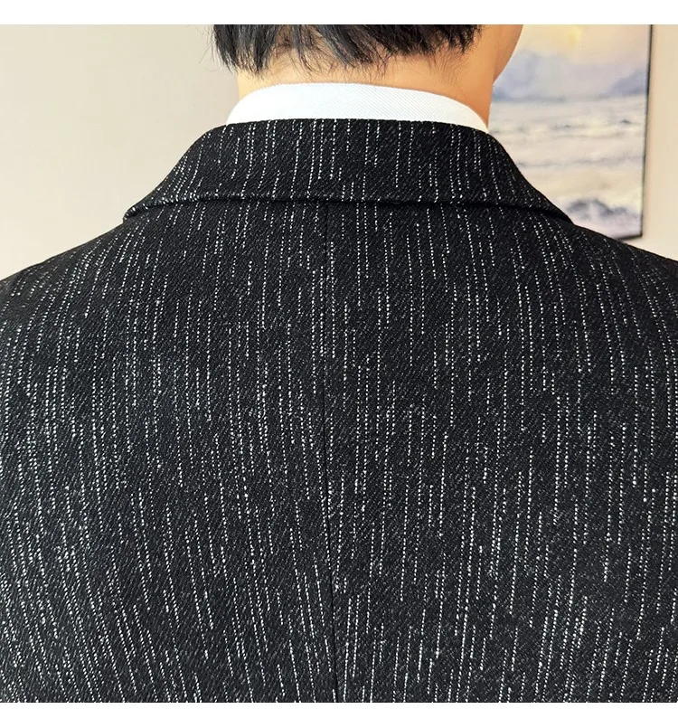 New Fashion Meteor Striped Suit Jacket High Quality Men's Slim Fit Business Formal Social Prom Party Casual Tuxedos 5XL-M