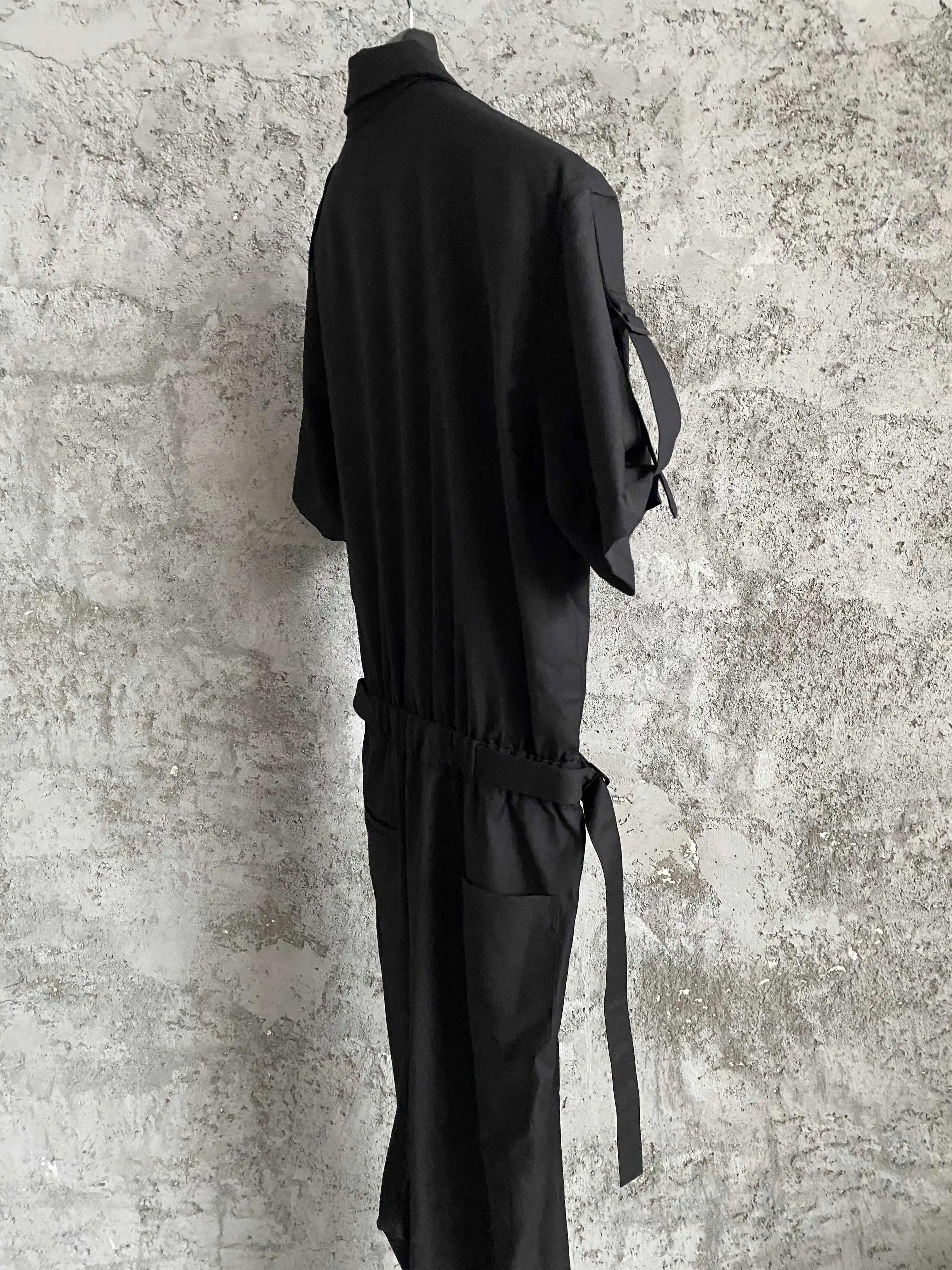 TOP-YAMAMOTO multi-button adjustable wool casual pants