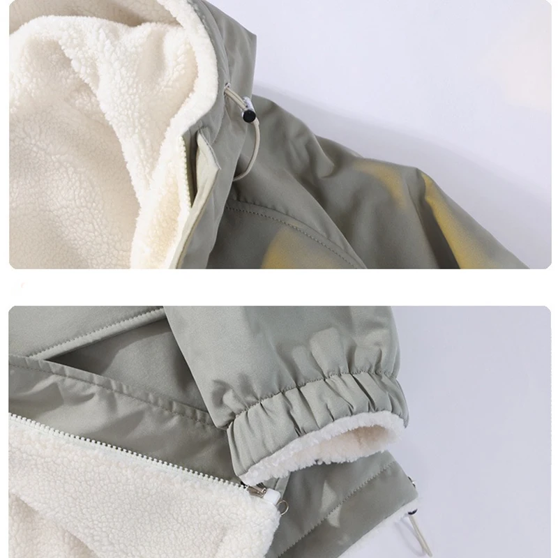 Men Winter Thick Warm Hooded Parka Coat Inside Male Solid Color Stand Collar Cotton Jacket Men's Cotton Coat Size 4XL