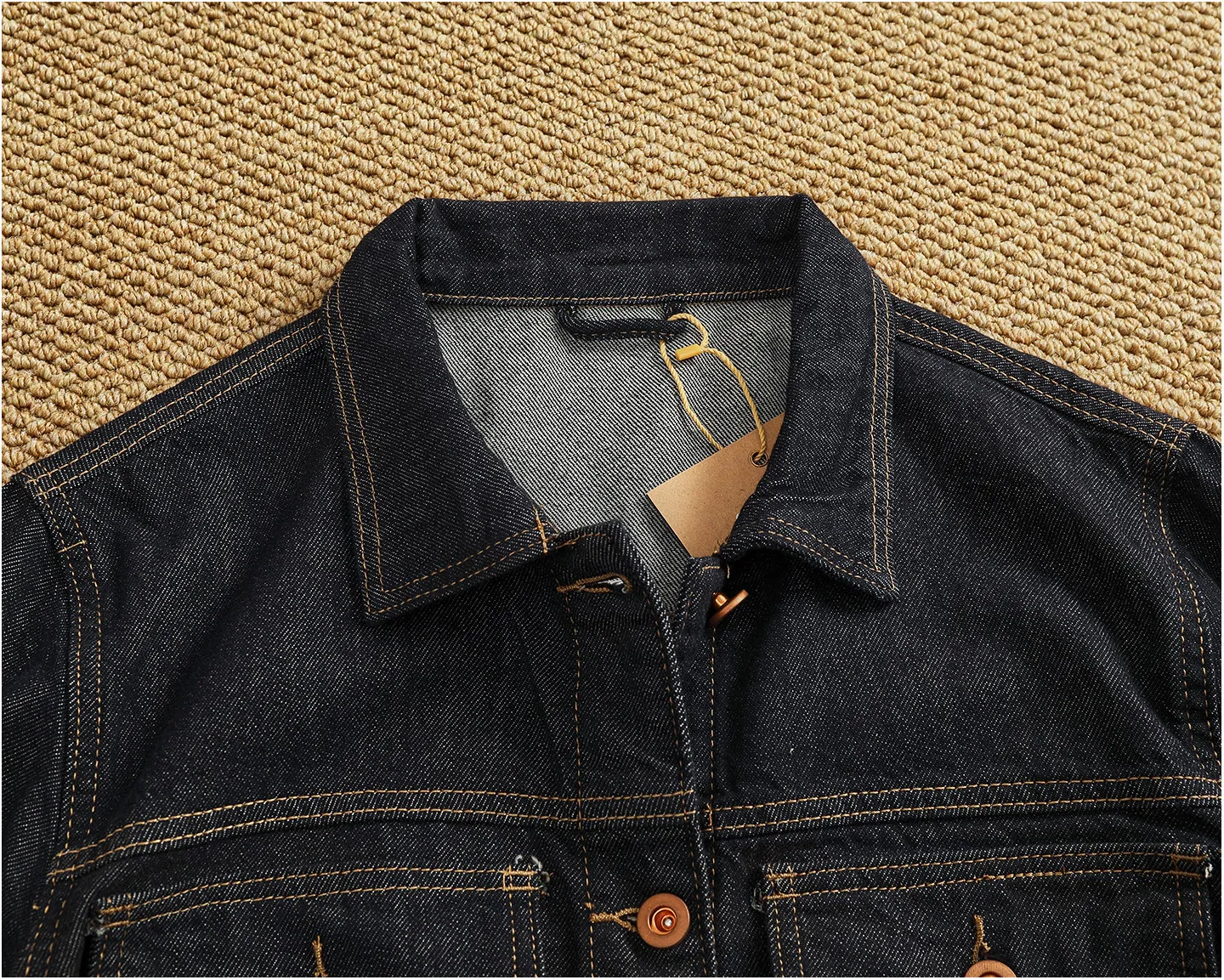Spring New American Retro Heavyweight Solid Color Multiple Pockets Denim Jacket Men's Fashion Washed Loose Leisure Outerwear