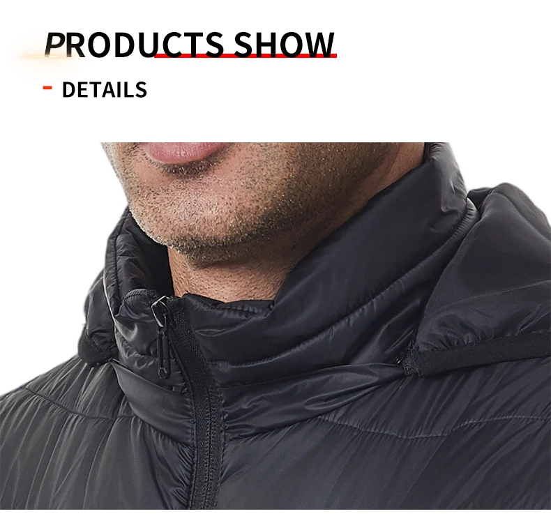 Independent Control of 4 Zones 27 Heating Zones Men's Heated Jacket Outdoor Warmth Hooded Heated Coat USB Electric Heated