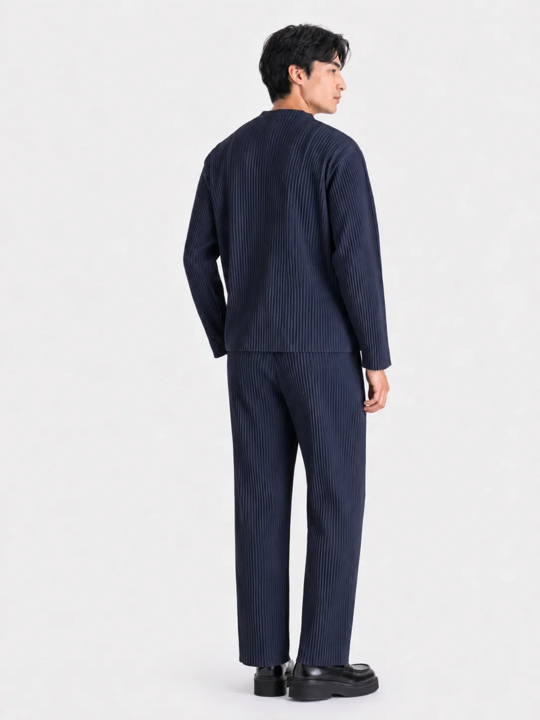 Miyake Pleated Men Trousers Baggy Straight Pants Fashion Casual Pants Japanese Style Miyake Pleated Pants
