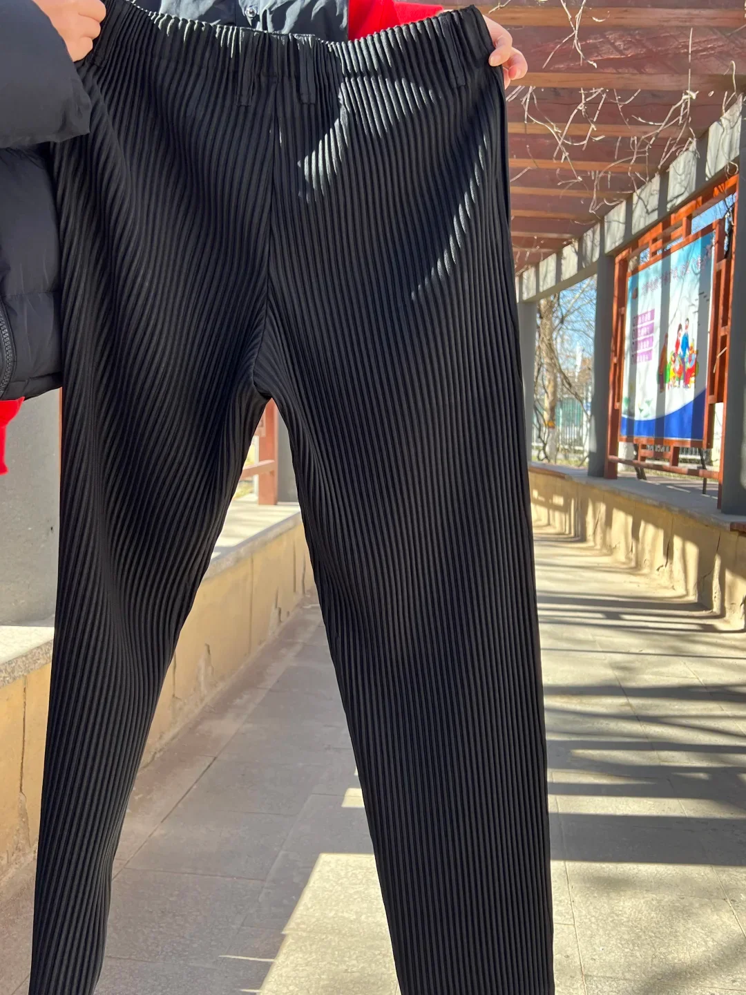 Miyake Pleated Men Trousers Baggy Straight Pants Fashion Casual Pants Japanese Style Miyake Pleated Pants