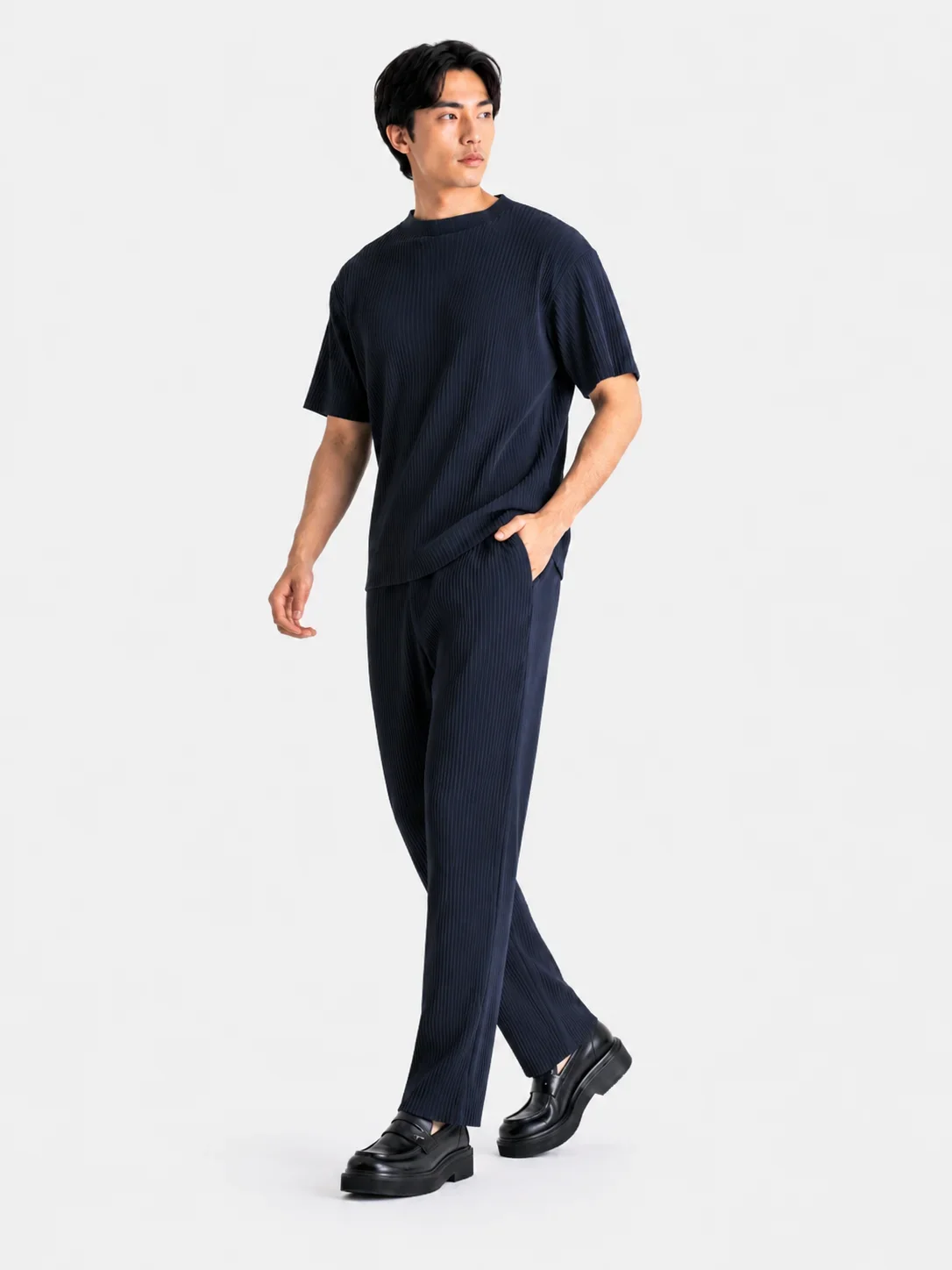 Miyake Pleated Men Trousers Baggy Straight Pants Fashion Casual Pants Japanese Style Miyake Pleated Pants