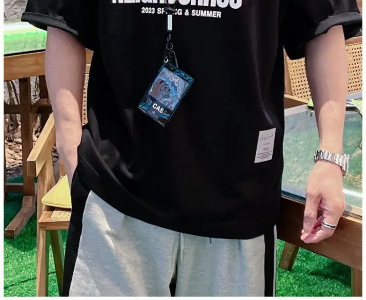NEIGHBORHOOD NBHD Printed Crew Neck Short‑Sleeve T‑Shirt Loose Casual Versatile Unisex Basic Daily Tops for Men Women