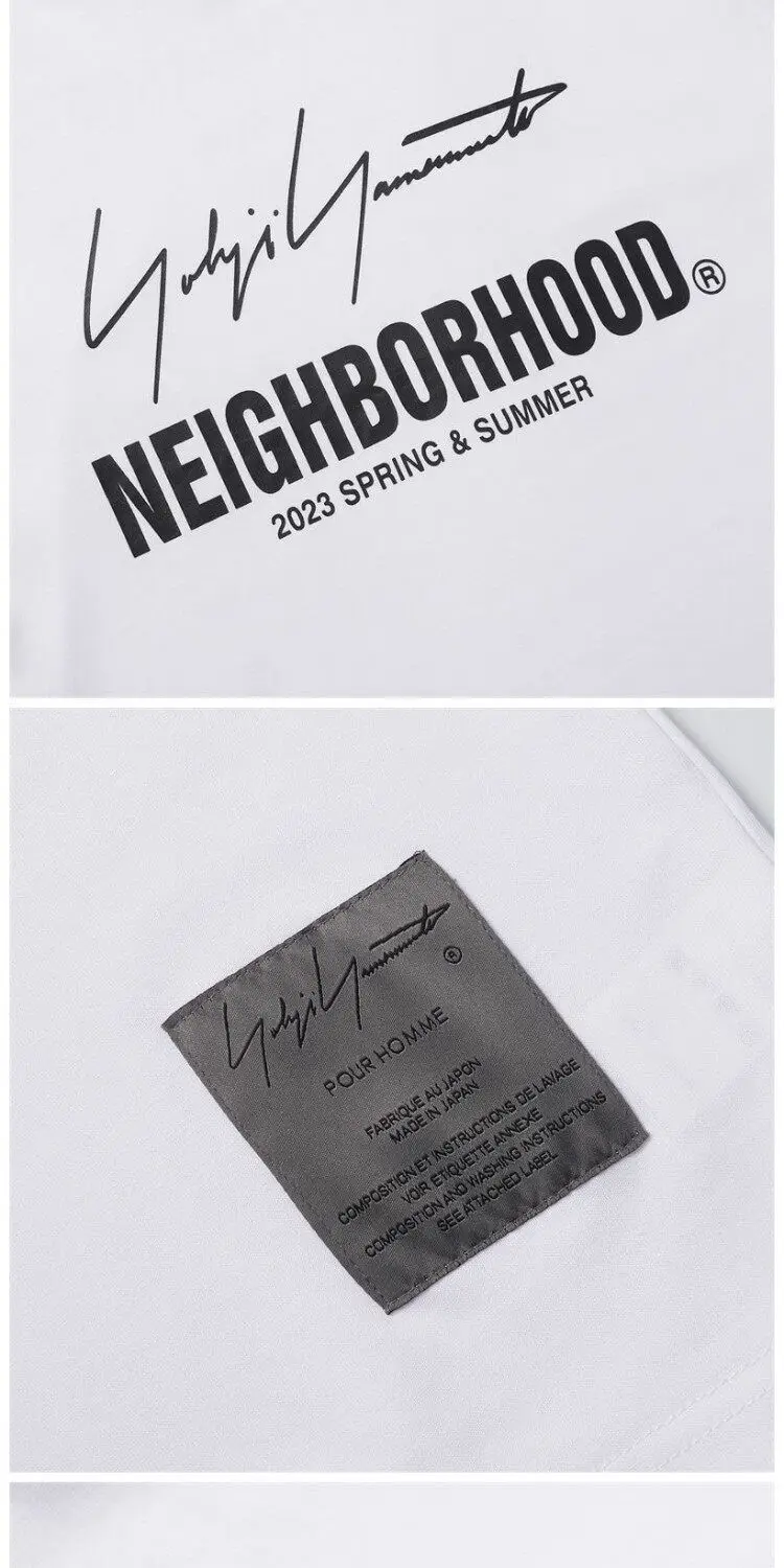 NEIGHBORHOOD NBHD Printed Crew Neck Short‑Sleeve T‑Shirt Loose Casual Versatile Unisex Basic Daily Tops for Men Women