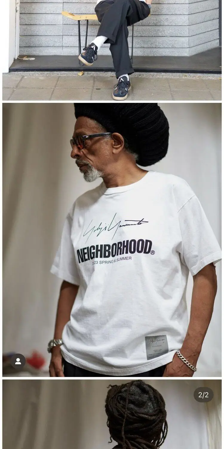 NEIGHBORHOOD NBHD Printed Crew Neck Short‑Sleeve T‑Shirt Loose Casual Versatile Unisex Basic Daily Tops for Men Women