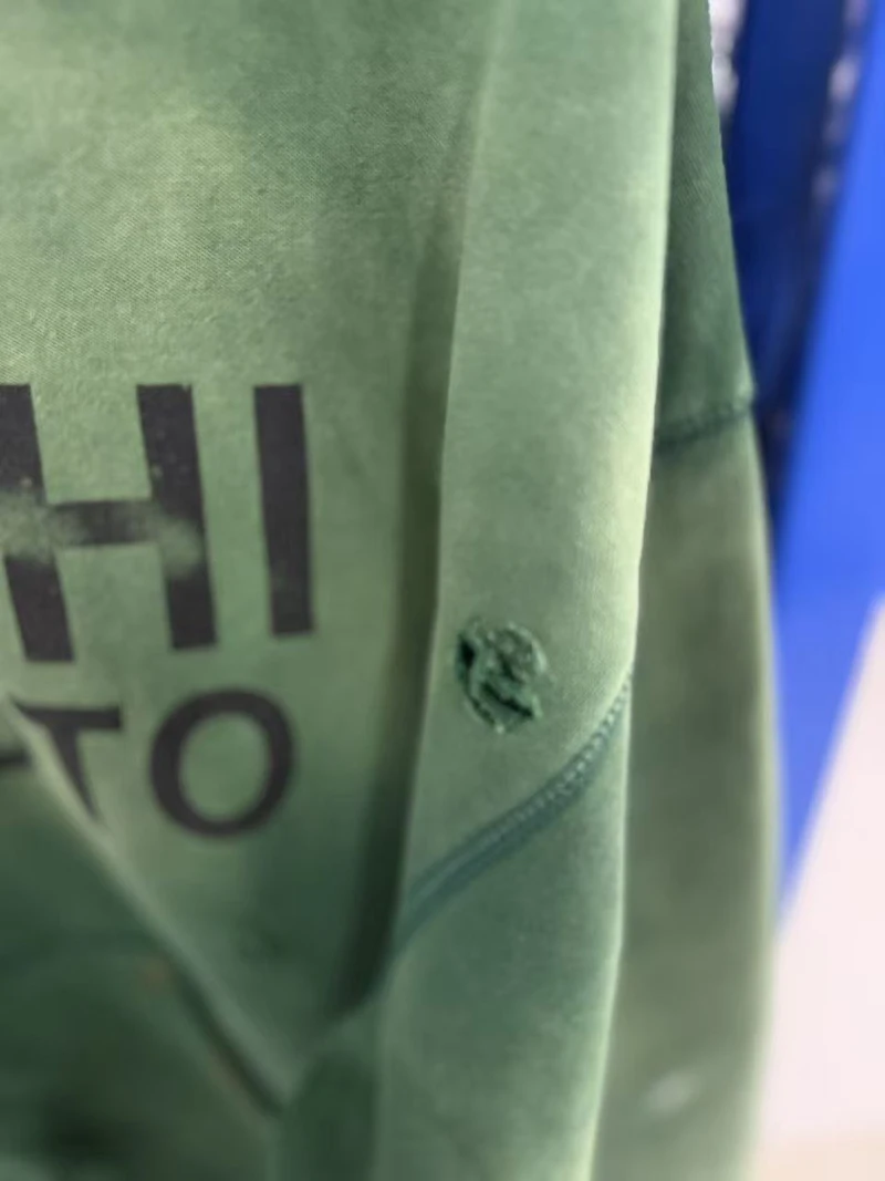 26ss Winter Green Oversize Street Outfit SATOSHI Jacket Washed Retro Distressed Splashed Ink Zipper Hoodie Men Women Loose Hoody