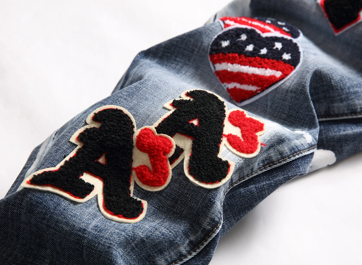 High Street Fashion Mens Streetwear Jeans Personal Designer Printed Jeans Men Punk Pants Skinny Streetwear Hip Hop Jeans