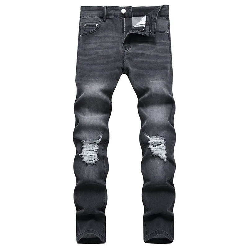 High Street Fashion Mens Streetwear Jeans Personal Designer Printed Jeans Men Punk Pants Skinny Streetwear Hip Hop Jeans