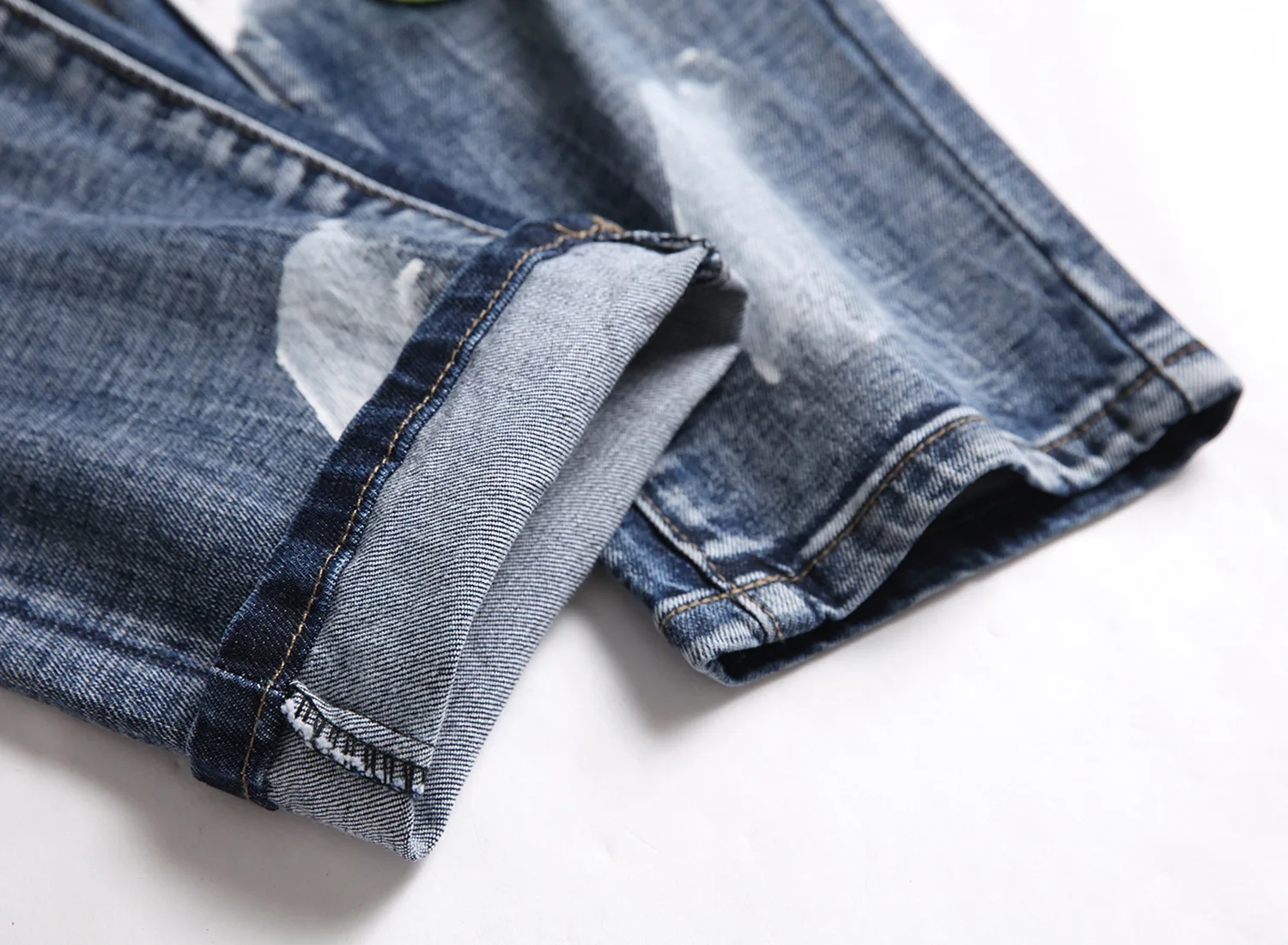 High Street Fashion Mens Streetwear Jeans Personal Designer Printed Jeans Men Punk Pants Skinny Streetwear Hip Hop Jeans