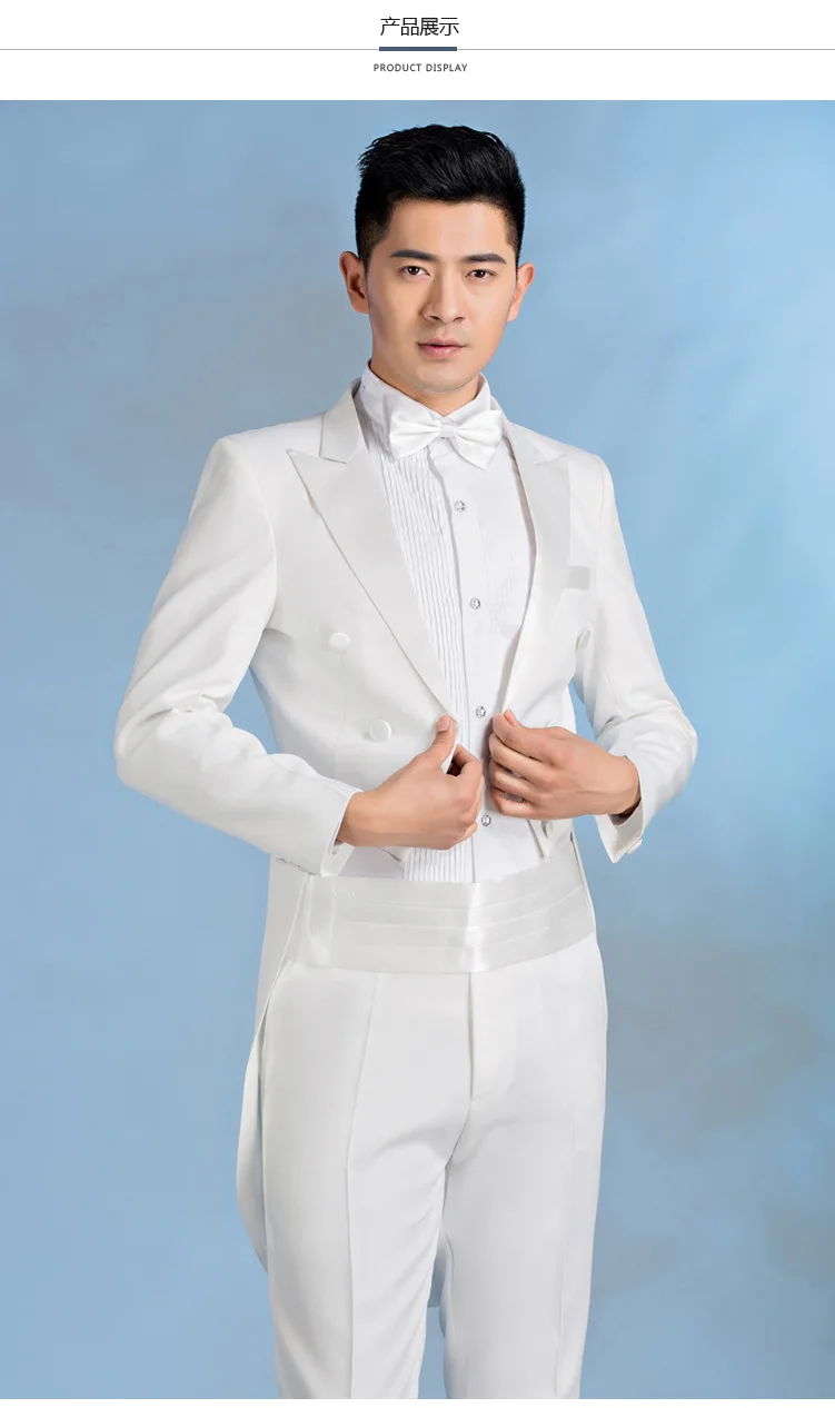 British Style Men Court Tuxedo 2 Piece Black / White Fashion Minimalist Male Business Wedding Party Dress Suit Jacket and Pants