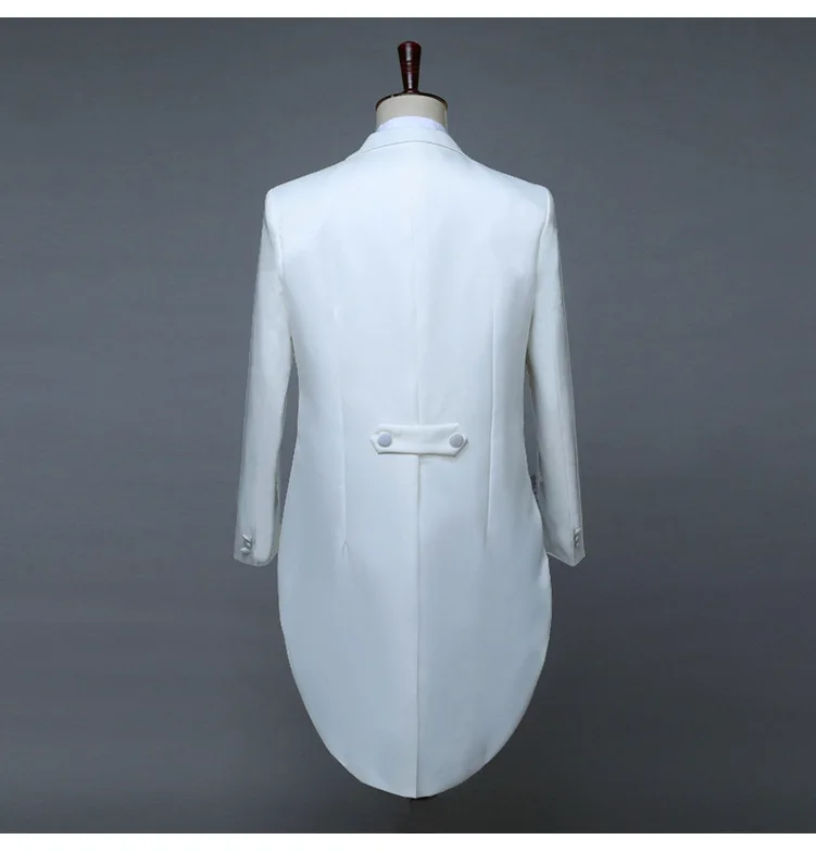 British Style Men Court Tuxedo 2 Piece Black / White Fashion Minimalist Male Business Wedding Party Dress Suit Jacket and Pants