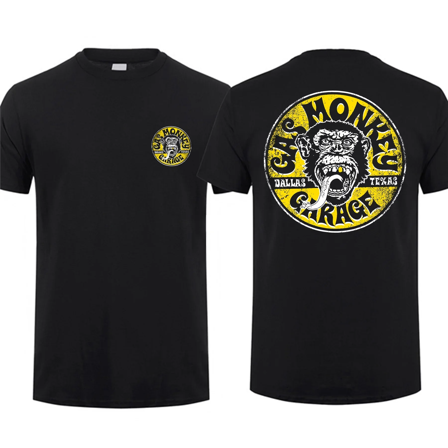 2024 Summer Amazing Male T-Shirt Mens 100%Cotton Tshirts Double Sided Gas Monkeys GarageTops Streetwear Graphiiccs Print Man
