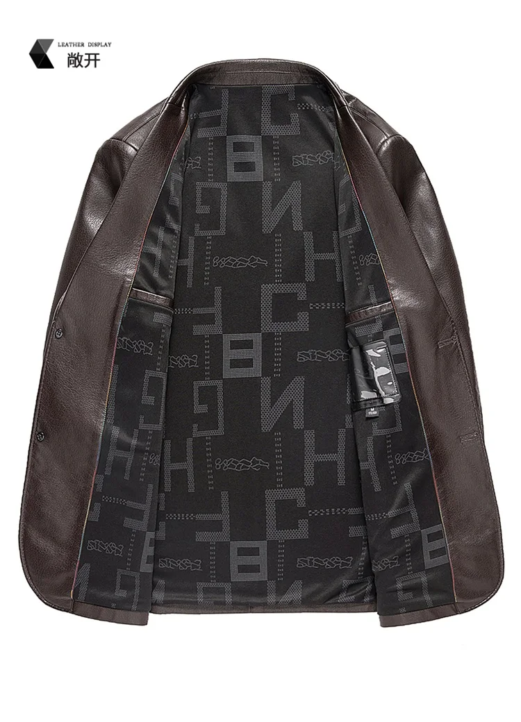 2025 Men's Slim Fit Leather Jacket High-Quality Fashion Trend All-Matching Autumn Winter Blazer for Stylish Men