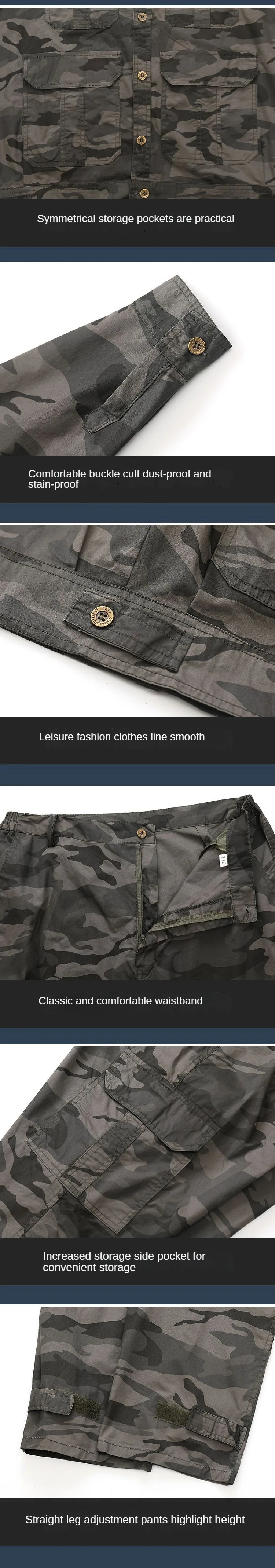 Summer Thin Outdoor Work Suit Set Long Sleeved Anti Scald Pure Cotton Thread Sweat Absorbing Breathable Camouflage Suit