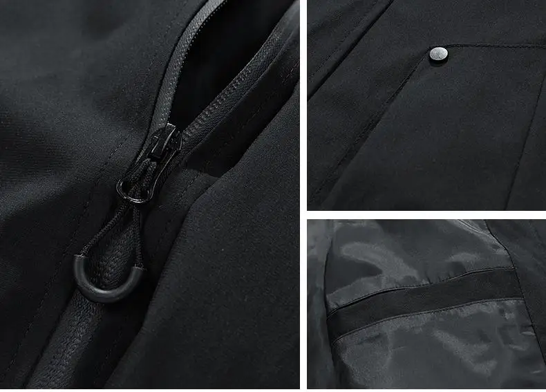 Men Jacket Hooded Windbreaker Trench Coats Oversize 6XL 7XL 8XL Plus Size Waterproof Black Outerwear Camping Loose Thin Softshel