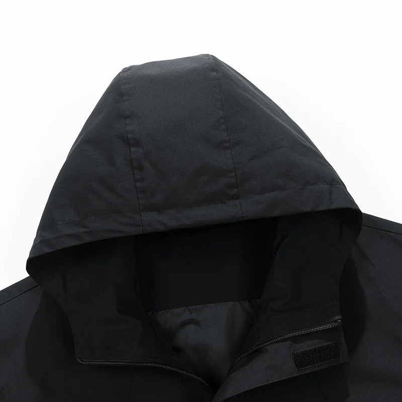 Men Jacket Hooded Windbreaker Trench Coats Oversize 6XL 7XL 8XL Plus Size Waterproof Black Outerwear Camping Loose Thin Softshel